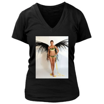 Adriana Lima Women's Deep V-Neck TShirt