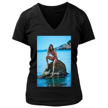 Alessandra Ambrosio Women's Deep V-Neck TShirt