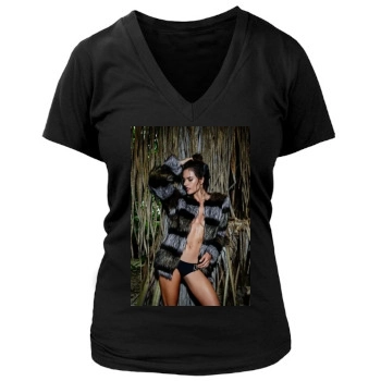 Alessandra Ambrosio Women's Deep V-Neck TShirt