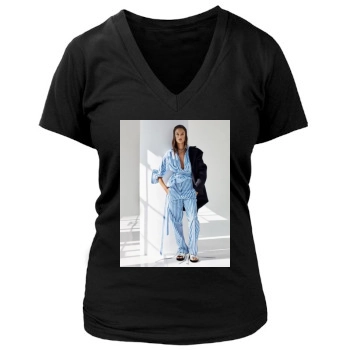 Alessandra Ambrosio Women's Deep V-Neck TShirt