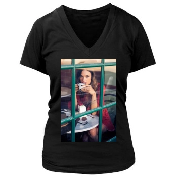 Alessandra Ambrosio Women's Deep V-Neck TShirt