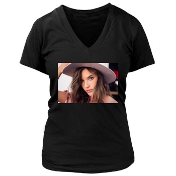 Alessandra Ambrosio Women's Deep V-Neck TShirt