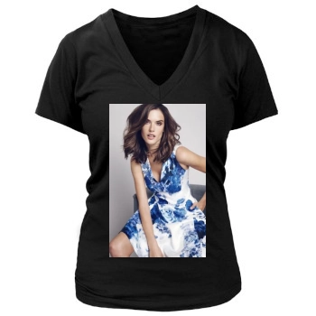 Alessandra Ambrosio Women's Deep V-Neck TShirt