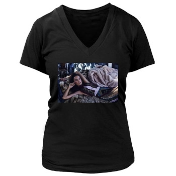 Alessandra Ambrosio Women's Deep V-Neck TShirt