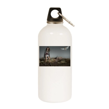 Alessandra Ambrosio White Water Bottle With Carabiner