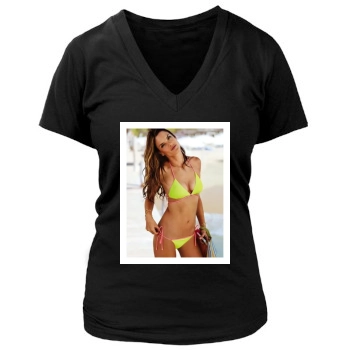 Alessandra Ambrosio Women's Deep V-Neck TShirt