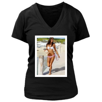 Alessandra Ambrosio Women's Deep V-Neck TShirt