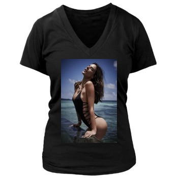 Alessandra Ambrosio Women's Deep V-Neck TShirt