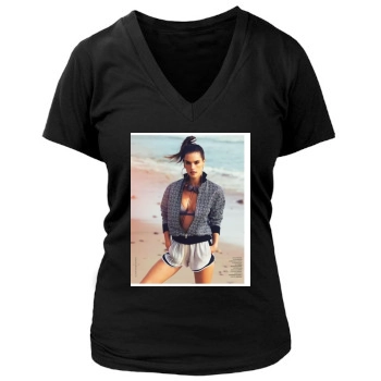 Alessandra Ambrosio Women's Deep V-Neck TShirt