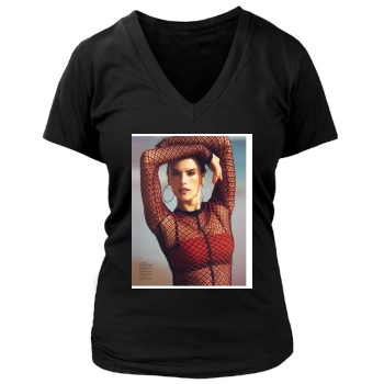 Alessandra Ambrosio Women's Deep V-Neck TShirt