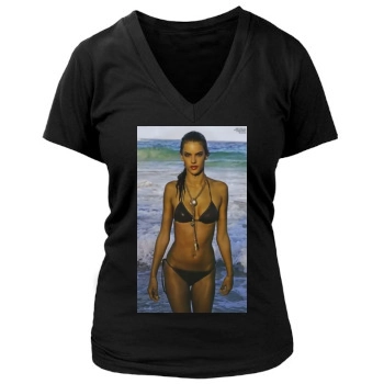 Alessandra Ambrosio Women's Deep V-Neck TShirt