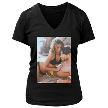 Alessandra Ambrosio Women's Deep V-Neck TShirt