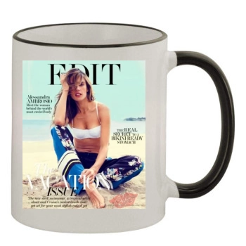 Alessandra Ambrosio 11oz Colored Rim & Handle Mug