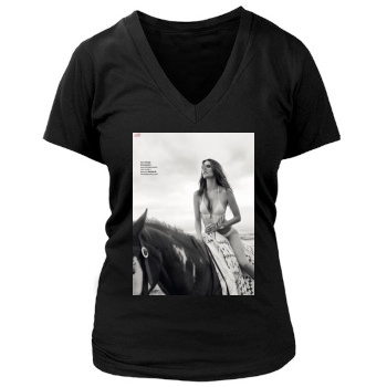 Alessandra Ambrosio Women's Deep V-Neck TShirt