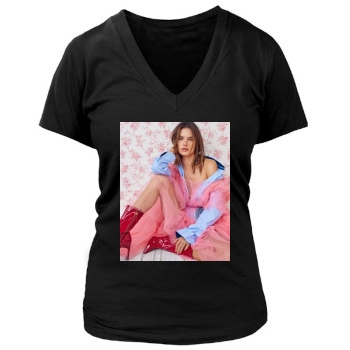 Alessandra Ambrosio Women's Deep V-Neck TShirt