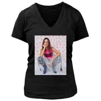 Alessandra Ambrosio Women's Deep V-Neck TShirt