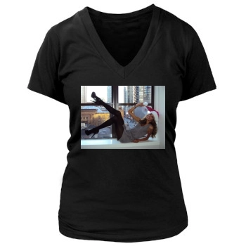 Alessandra Ambrosio Women's Deep V-Neck TShirt