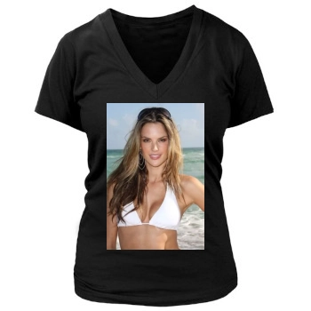 Alessandra Ambrosio Women's Deep V-Neck TShirt