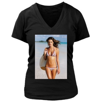 Alessandra Ambrosio Women's Deep V-Neck TShirt