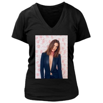 Alessandra Ambrosio Women's Deep V-Neck TShirt