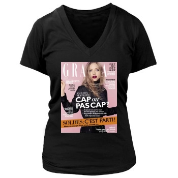 Amanda Seyfried Women's Deep V-Neck TShirt