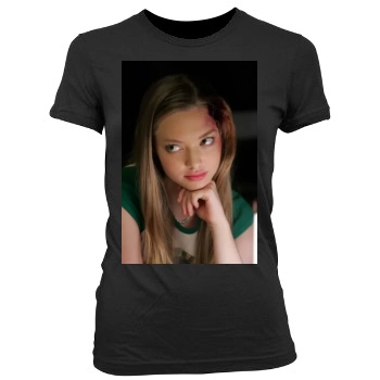 Amanda Seyfried Women's Junior Cut Crewneck T-Shirt