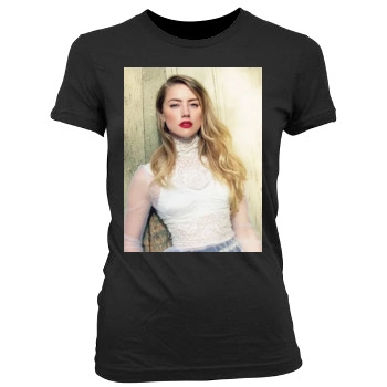 Amber Heard Women's Junior Cut Crewneck T-Shirt