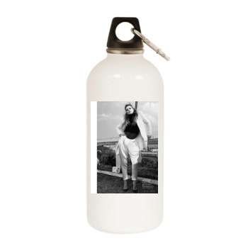 Amber Heard White Water Bottle With Carabiner