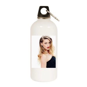 Amber Heard White Water Bottle With Carabiner