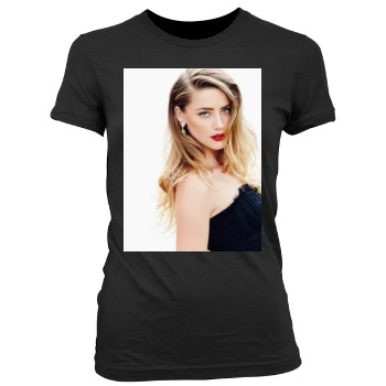 Amber Heard Women's Junior Cut Crewneck T-Shirt