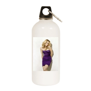 Amber Heard White Water Bottle With Carabiner