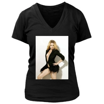 Amber Heard Women's Deep V-Neck TShirt