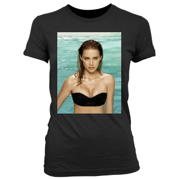 Amber Heard Women's Junior Cut Crewneck T-Shirt