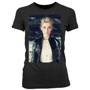 Amber Heard Women's Junior Cut Crewneck T-Shirt