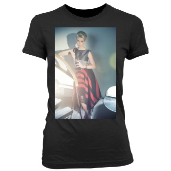 Amber Heard Women's Junior Cut Crewneck T-Shirt