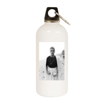 Amber Heard White Water Bottle With Carabiner