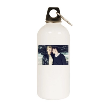 Amber Heard White Water Bottle With Carabiner