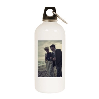 Amber Heard White Water Bottle With Carabiner