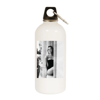 Amber Heard White Water Bottle With Carabiner