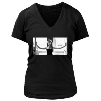 Amber Heard Women's Deep V-Neck TShirt