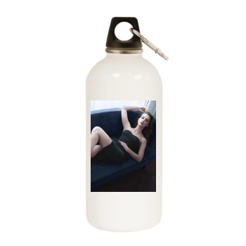 Amber Heard White Water Bottle With Carabiner