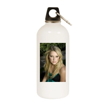 Amber Heard White Water Bottle With Carabiner