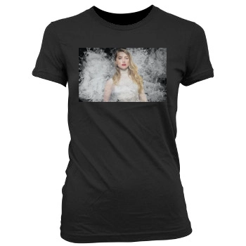 Amber Heard Women's Junior Cut Crewneck T-Shirt