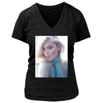 Anja Rubik Women's Deep V-Neck TShirt