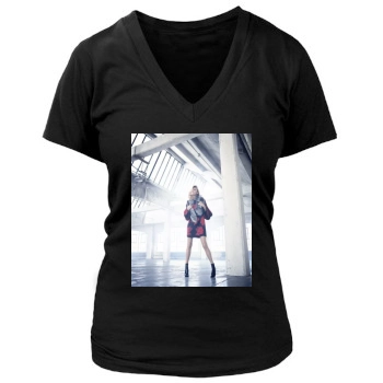 Anja Rubik Women's Deep V-Neck TShirt