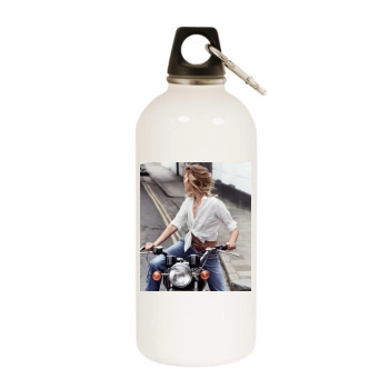 Anja Rubik White Water Bottle With Carabiner