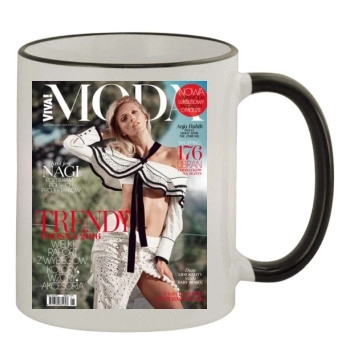 Anja Rubik 11oz Colored Rim & Handle Mug