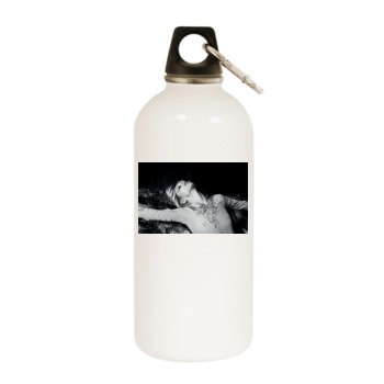 Anja Rubik White Water Bottle With Carabiner