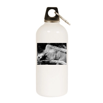 Anja Rubik White Water Bottle With Carabiner