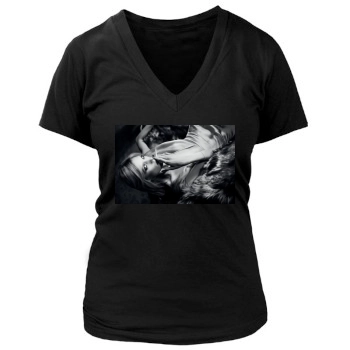 Anja Rubik Women's Deep V-Neck TShirt